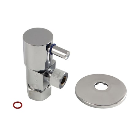 Kingston Brass 5/8"O.D x 3/8" O.D Anti-Seize Deluxe Quarter Turn Ceramic Hardisc Cartridge Angle Stop, Chrome CD53301DLK